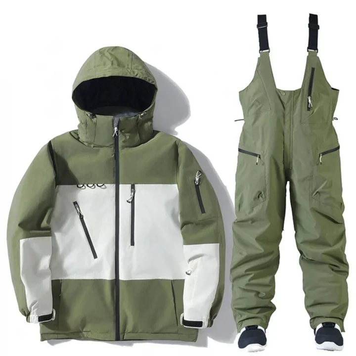 Men's Waterproof Ski Jacket & Bib Pants Set | Snowboarding Outerwear | Windproof & Insulated