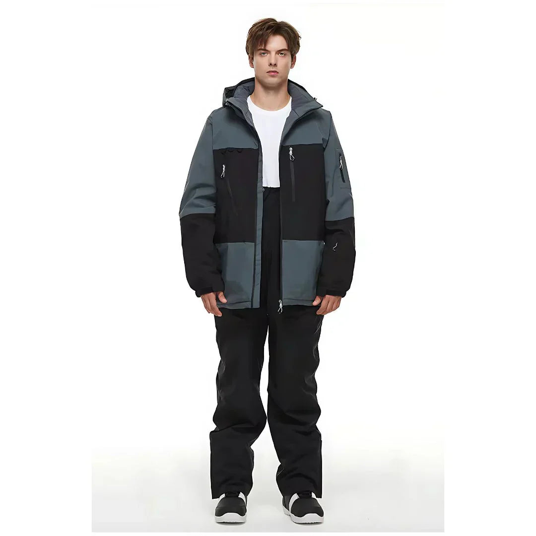 Men's Waterproof Ski Jacket & Bib Pants Set | Snowboarding Outerwear | Windproof & Insulated