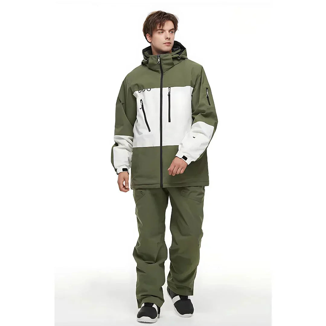 Men's Waterproof Ski Jacket & Bib Pants Set | Snowboarding Outerwear | Windproof & Insulated