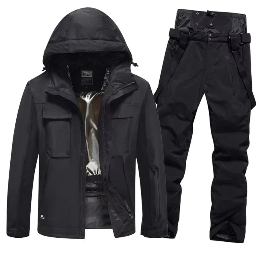 Men's Waterproof Ski Jacket & Pants Set | Insulated Snow Gear | Windproof Winter Outerwear