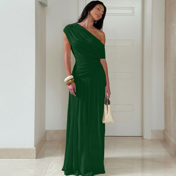 Talia™ | Elegant One Shoulder Evening Maxi Dress