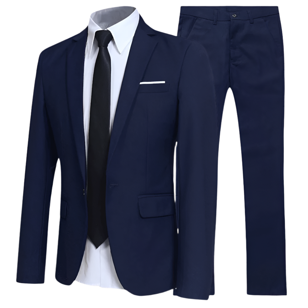 Men's Classic 2-Piece Suit Set | Slim Fit Blazer & Trousers | Formal Officewear