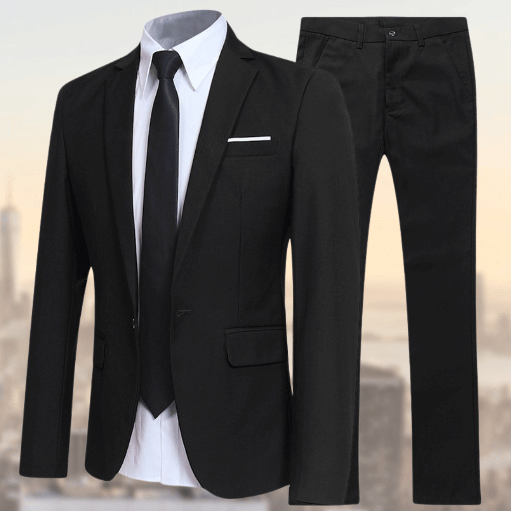 Men's Classic 2-Piece Suit Set | Slim Fit Blazer & Trousers | Formal Officewear