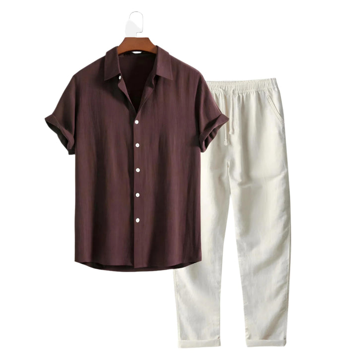 Men’s Summer Co-ord Set | Short Sleeve Shirt & Drawstring Pants