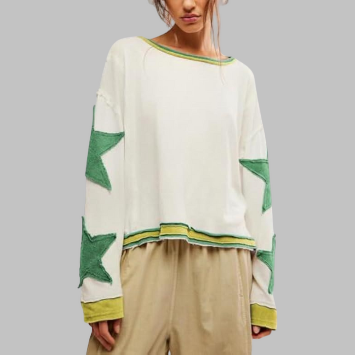 Petit Casual Summer Loose Long-Sleeve Streetwear Top | Lightweight Summer Top