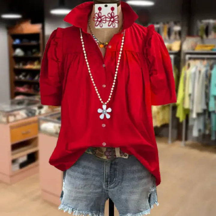 Amaris™| Sophisticated Women Button-Up Vintage Blouse