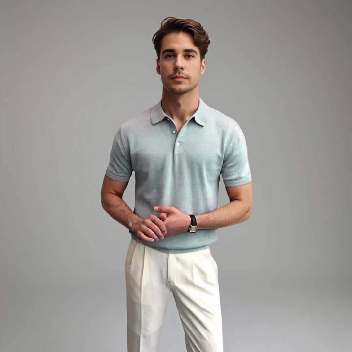Knit Button Polo Shirt | Soft Touch Fabric with Classic Collar