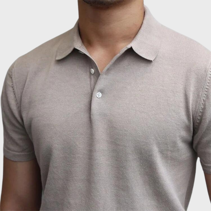 Knit Button Polo Shirt | Soft Touch Fabric with Classic Collar