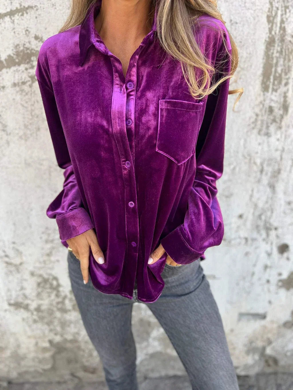 DAHLIA™ | Women Soft Velvet Shirt