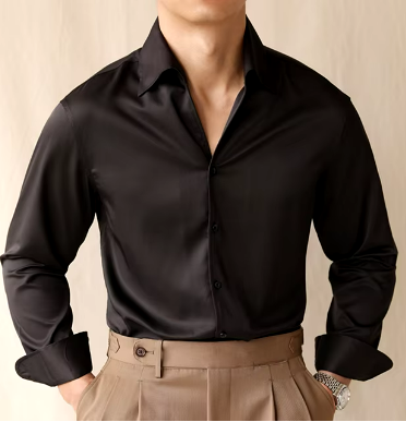 Slim Fit Dress Shirt | Soft Drape Viscose | Spread Collar