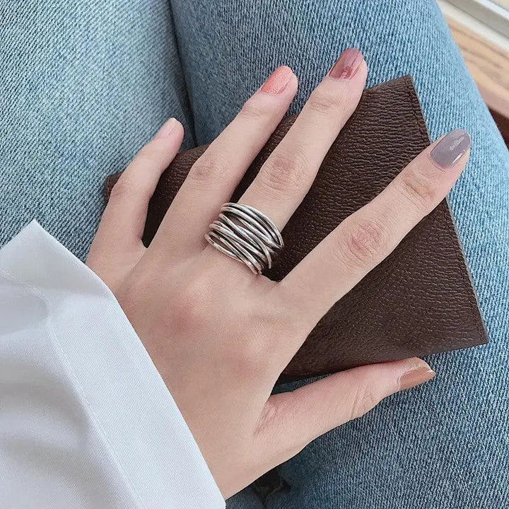 Adjustable Stackable Silver Ring
