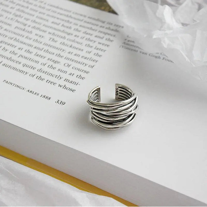 Adjustable Stackable Silver Ring