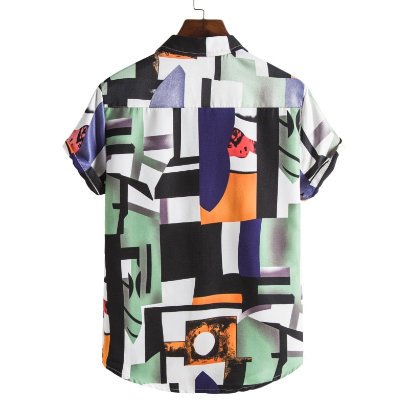 Men’s Tropical Leaf Print Two-Piece Set | Short-Sleeve Shirt & Shorts | Summer Casual Outfit