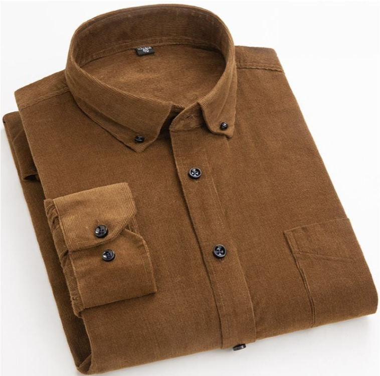 Corduroy Button-Up Shirt | Structured Fit | Soft Cotton Blend
