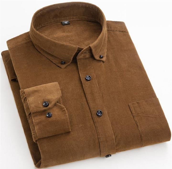 Corduroy Button-Up Shirt | Structured Fit | Soft Cotton Blend