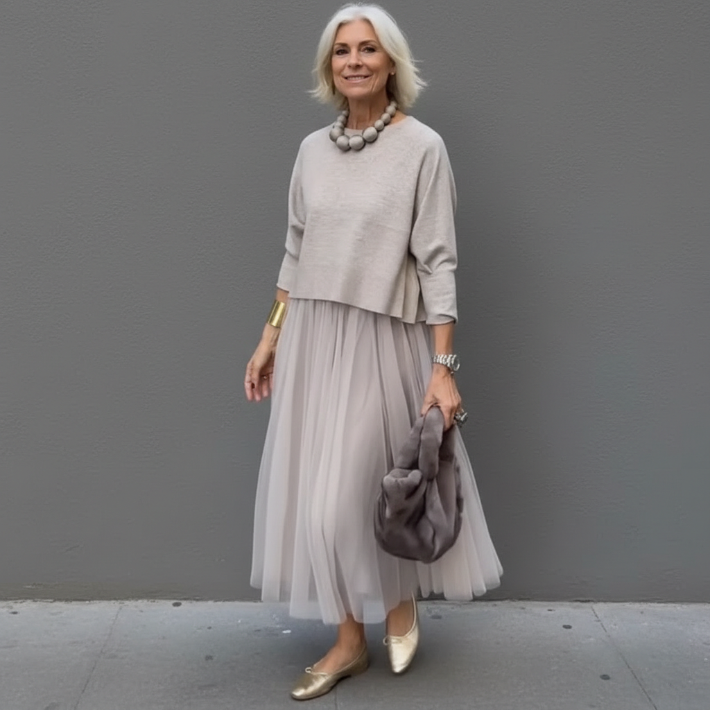 Emmie™ Elegant Two-Piece Set | Effortless Knit Layered Dress Set