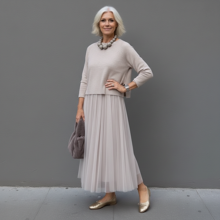 Emmie™ Elegant Two-Piece Set | Effortless Knit Layered Dress Set