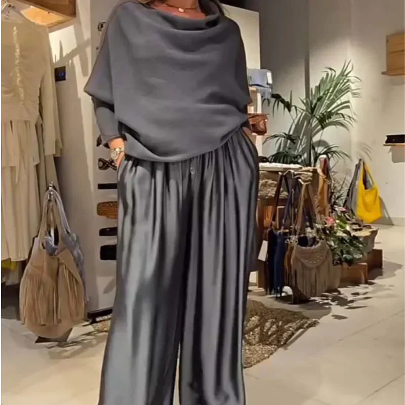 Georgina™ Elegant Off-Shoulder Set | Modern Sophistication with an Impeccable Drape