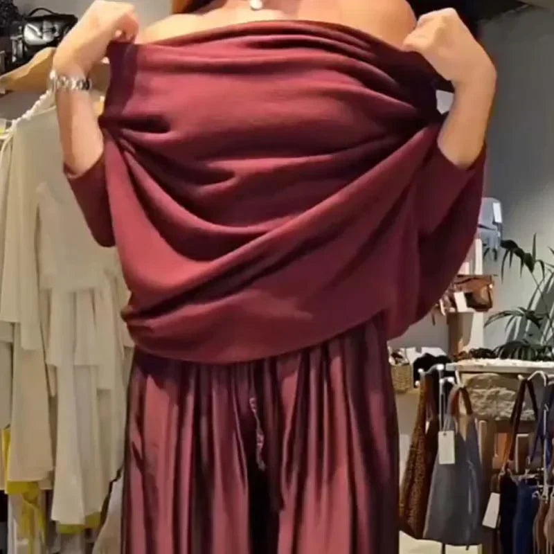 Georgina™ Elegant Off-Shoulder Set | Modern Sophistication with an Impeccable Drape